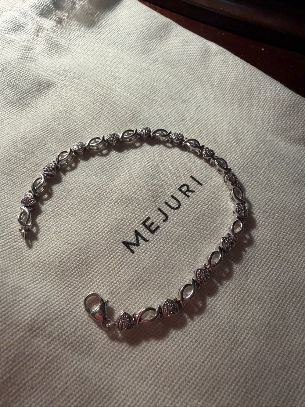 Michael Hill Jewelers Silver 925 Diamond heart  bracelet
